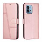 For Motorola Moto G Stylus 4G 2023 Stitching Calf Texture Buckle Leather Phone Case(Rose Gold) - 1