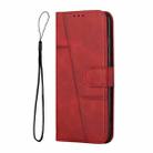 For Motorola Edge 50 Neo Stitching Calf Texture Buckle Leather Phone Case(Red) - 2