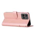 For Motorola Edge 50 Stitching Calf Texture Buckle Leather Phone Case(Rose Gold) - 3