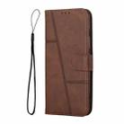 For Motorola Moto G35 Stitching Calf Texture Buckle Leather Phone Case(Brown) - 2
