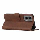 For Motorola Moto G35 Stitching Calf Texture Buckle Leather Phone Case(Brown) - 3