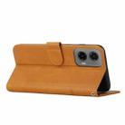 For Motorola Moto G35 Stitching Calf Texture Buckle Leather Phone Case(Yellow) - 3