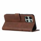For Motorola Moto G75 Stitching Calf Texture Buckle Leather Phone Case(Brown) - 3