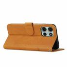 For Motorola Moto G75 Stitching Calf Texture Buckle Leather Phone Case(Yellow) - 3