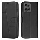 For Motorola Moto G Power / G Play 2025 Stitching Calf Texture Buckle Leather Phone Case(Black) - 1