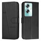 For OPPO A79 5G Stitching Calf Texture Buckle Leather Phone Case(Black) - 1