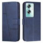 For OPPO A79 5G Stitching Calf Texture Buckle Leather Phone Case(Blue) - 1