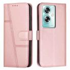 For OPPO A79 5G Stitching Calf Texture Buckle Leather Phone Case(Rose Gold) - 1