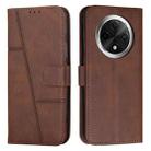 For OPPO A3 Pro Stitching Calf Texture Buckle Leather Phone Case(Brown) - 1