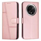 For OPPO A3 Pro Stitching Calf Texture Buckle Leather Phone Case(Rose Gold) - 1