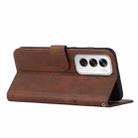 For OPPO Reno12 5G Global Stitching Calf Texture Buckle Leather Phone Case(Brown) - 3