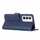 For OPPO Reno12 5G Global Stitching Calf Texture Buckle Leather Phone Case(Blue) - 3