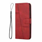 For OPPO Reno12 Pro Global Stitching Calf Texture Buckle Leather Phone Case(Red) - 2