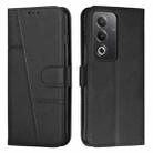 For OPPO A3 Pro Stitching Calf Texture Buckle Leather Phone Case(Black) - 1