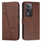 For OPPO A3 Pro Stitching Calf Texture Buckle Leather Phone Case(Brown) - 1