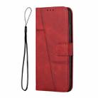 For OPPO A3 Pro Stitching Calf Texture Buckle Leather Phone Case(Red) - 2