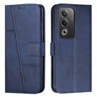 For OPPO A3 Pro Stitching Calf Texture Buckle Leather Phone Case(Blue) - 1