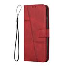 For OPPO Reno13 Pro 5G Global Stitching Calf Texture Buckle Leather Phone Case(Red) - 2