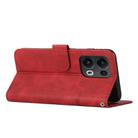 For OPPO Reno13 Pro 5G Global Stitching Calf Texture Buckle Leather Phone Case(Red) - 3