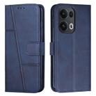 For OPPO Reno13 Pro 5G Global Stitching Calf Texture Buckle Leather Phone Case(Blue) - 1