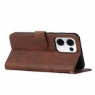 For OPPO Reno13 5G Global Stitching Calf Texture Buckle Leather Phone Case(Brown) - 3