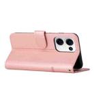 For OPPO Reno13 5G Global Stitching Calf Texture Buckle Leather Phone Case(Rose Gold) - 3