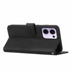 For OPPO Reno13 F 5G / 4G Stitching Calf Texture Buckle Leather Phone Case(Black) - 3