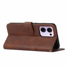 For OPPO Reno13 F 5G / 4G Stitching Calf Texture Buckle Leather Phone Case(Brown) - 3