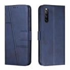 For Sony Xperia 10 V 2023 Stitching Calf Texture Buckle Leather Phone Case(Blue) - 1