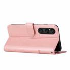 For Sony Xperia 1 VI Stitching Calf Texture Buckle Leather Phone Case(Pink) - 3