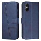 For Sony Xperia 10 VI Stitching Calf Texture Buckle Leather Phone Case(Blue) - 1