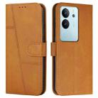 For vivo S17 / vivo S17 Pro Stitching Calf Texture Buckle Leather Phone Case(Yellow) - 1