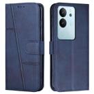 For vivo S17 / vivo S17 Pro Stitching Calf Texture Buckle Leather Phone Case(Blue) - 1