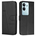 For vivo S17 / vivo S17 Pro Stitching Calf Texture Buckle Leather Phone Case(Black) - 1
