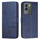 For vivo Y200 Stitching Calf Texture Buckle Leather Phone Case(Blue) - 1