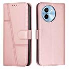 For vivo Y38 5G Stitching Calf Texture Buckle Leather Phone Case(Pink) - 1