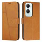For vivo Y03 / Y18 / Y18e Stitching Calf Texture Buckle Leather Phone Case(Yellow) - 1