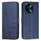 For vivo Y28 4G Stitching Calf Texture Buckle Leather Phone Case(Blue) - 1