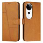 For vivo V40 / V40 Pro / T3 Ultra Stitching Calf Texture Buckle Leather Phone Case(Yellow) - 1
