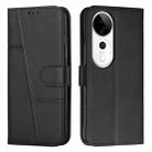 For vivo V40 / V40 Pro / T3 Ultra Stitching Calf Texture Buckle Leather Phone Case(Black) - 1