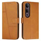 For vivo V50 Lite Stitching Calf Texture Buckle Leather Phone Case(Yellow) - 1