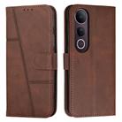 For vivo V50 Lite Stitching Calf Texture Buckle Leather Phone Case(Brown) - 1