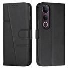 For vivo V50 Lite Stitching Calf Texture Buckle Leather Phone Case(Black) - 1