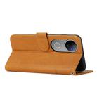 For vivo V50 5G Global Stitching Calf Texture Buckle Leather Phone Case(Yellow) - 3