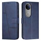 For vivo V50 5G Global Stitching Calf Texture Buckle Leather Phone Case(Blue) - 1