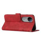 For vivo V50 5G Global Stitching Calf Texture Buckle Leather Phone Case(Red) - 3