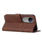 For vivo V50 5G Global Stitching Calf Texture Buckle Leather Phone Case(Brown) - 3
