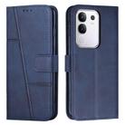 For vivo Y29 4G Stitching Calf Texture Buckle Leather Phone Case(Blue) - 1