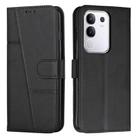 For vivo Y29 4G Stitching Calf Texture Buckle Leather Phone Case(Black) - 1