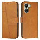 For Xiaomi Redmi 13C Stitching Calf Texture Buckle Leather Phone Case(Yellow) - 1